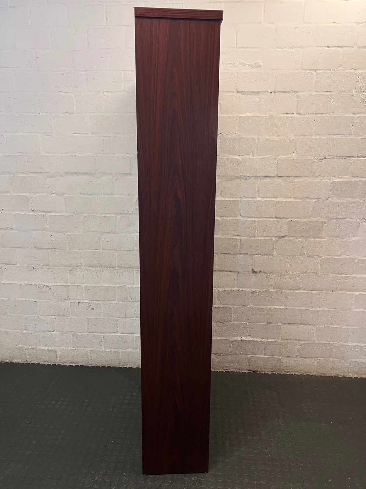 5-Tier Mahogany Finish Bookshelf – back view