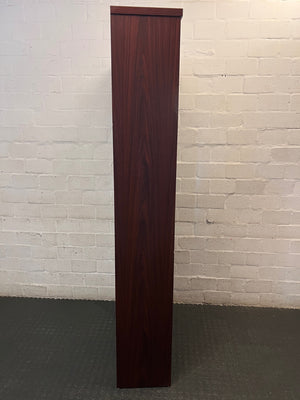 5-Tier Mahogany Finish Bookshelf – back view