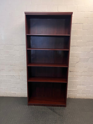 5-Tier Mahogany Finish Bookshelf – main front view