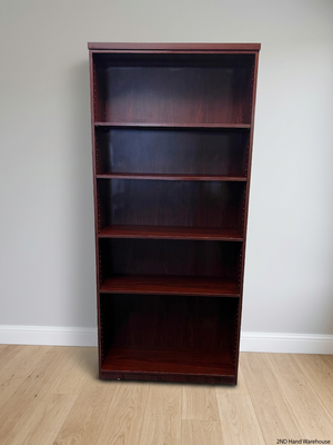 5-Tier Mahogany Finish Bookshelf – styled product image