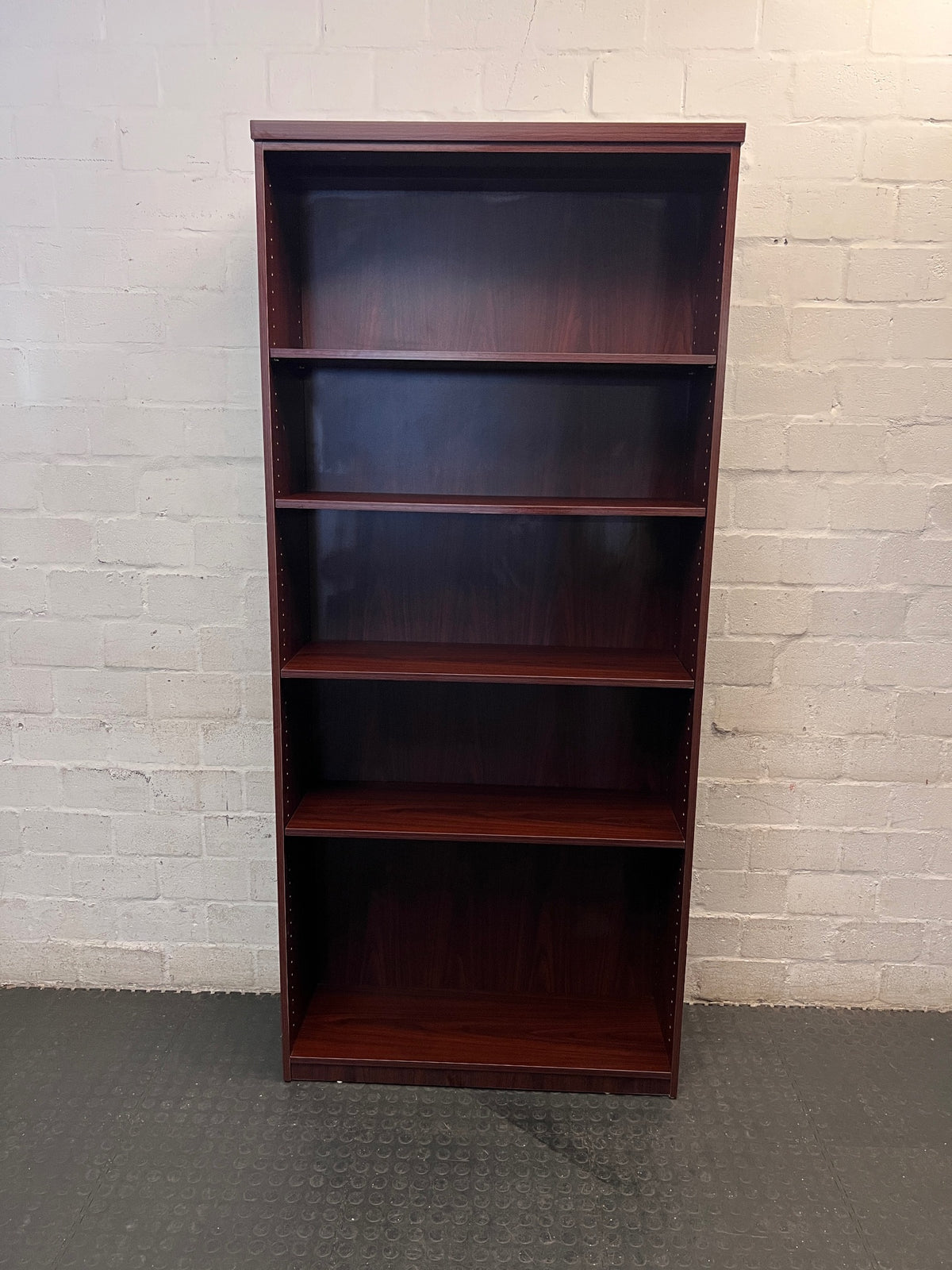 5-Tier Mahogany Finish Bookshelf – top view