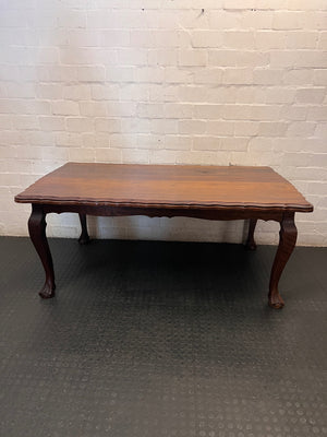 Classic Wooden Dining Table with Ball and Claw Feet – back view