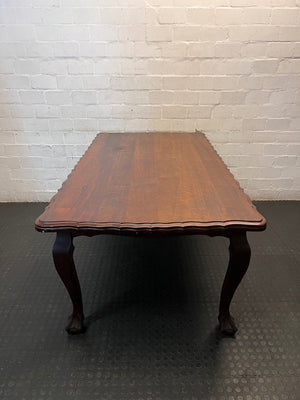 Classic Wooden Dining Table with Ball and Claw Feet – side view