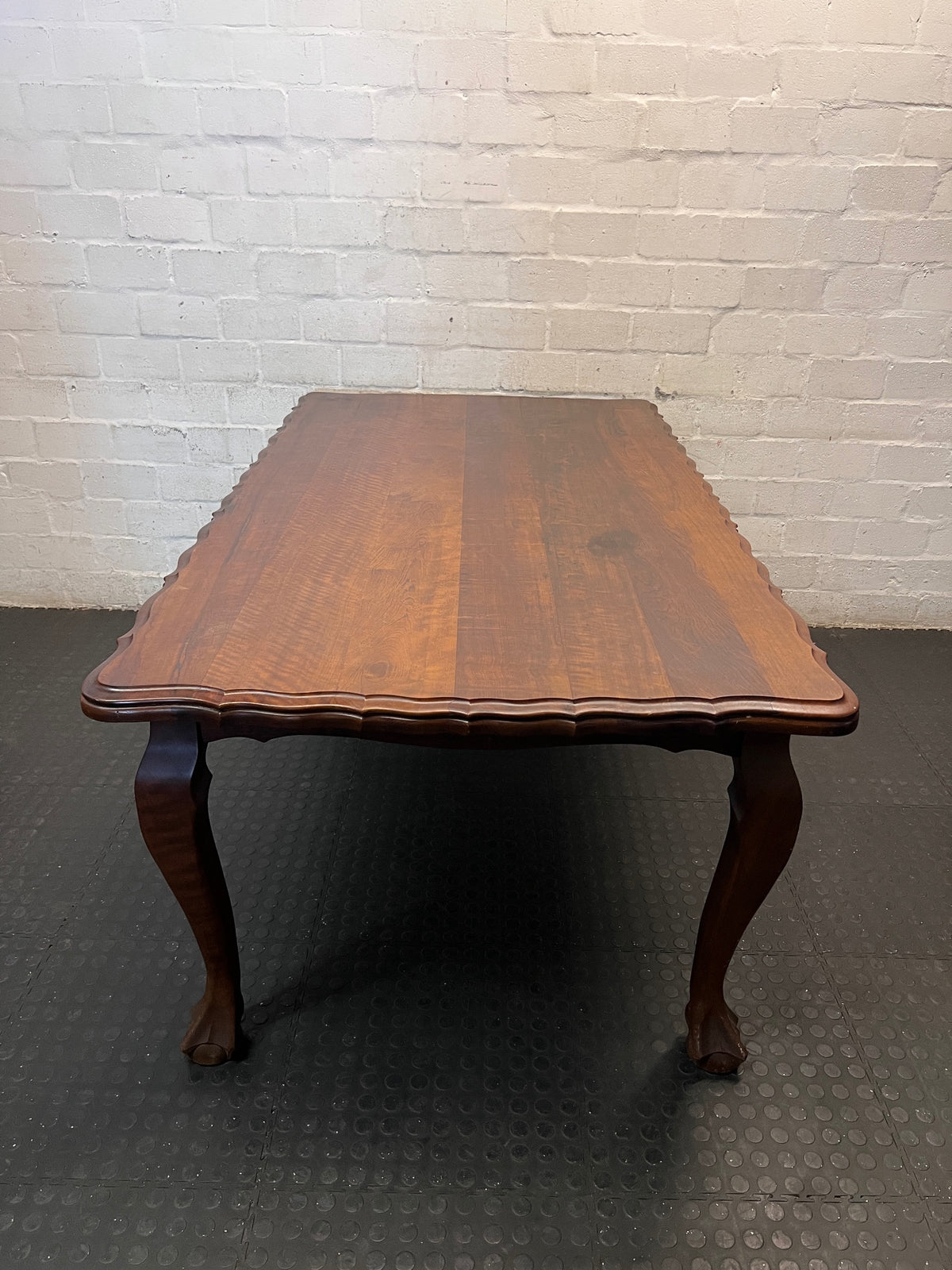 Classic Wooden Dining Table with Ball and Claw Feet – top view
