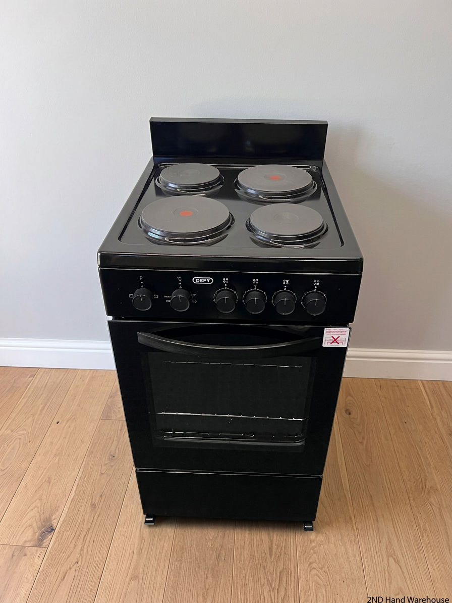 Defy 4-Plate Electric Stove in Black – styled product image