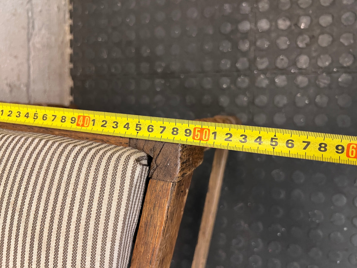 Oak Dining Chair with Barley Twist Legs and Striped Seat – width measurement