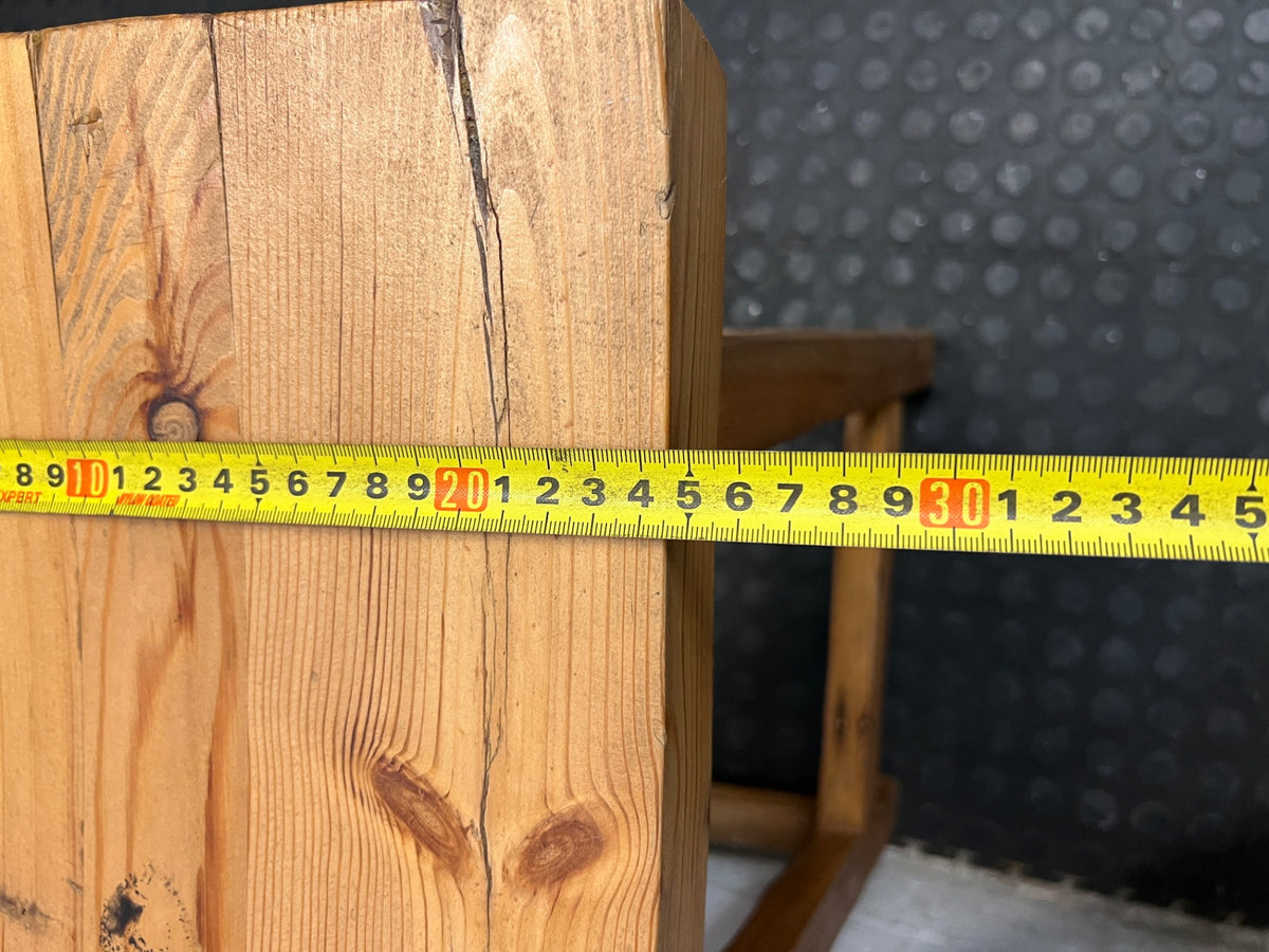 Contoured Wooden Bar Stool in Oak Finish – depth measurement