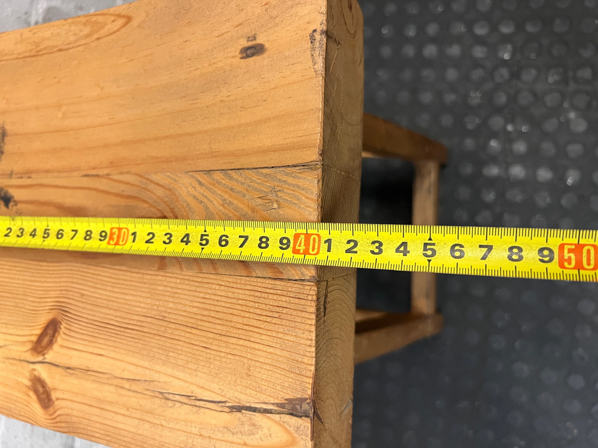 Contoured Wooden Bar Stool in Oak Finish – width measurement