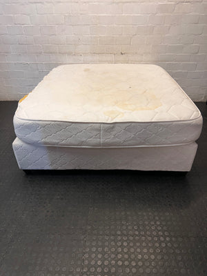 Queen Size Bed King Direct Energia Base Set — Significant Surface Staining and Fabric Damage – back view