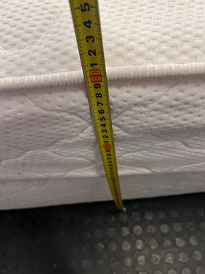 Queen Size Bed King Direct Energia Base Set — Significant Surface Staining and Fabric Damage – height measurement