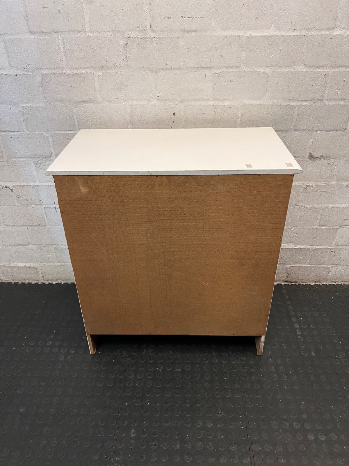 White Four-Drawer Chest of Drawers – back view