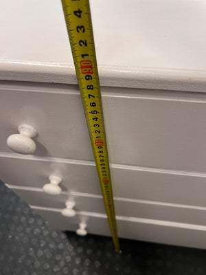 White Four-Drawer Chest of Drawers – height measurement