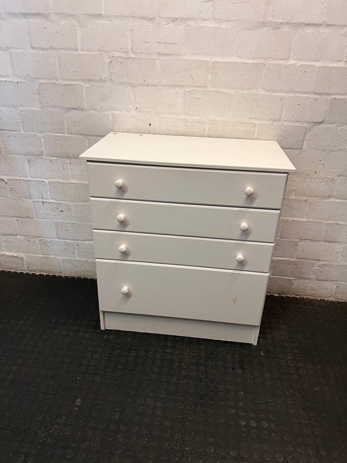 White Four-Drawer Chest of Drawers – main front view