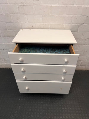 White Four-Drawer Chest of Drawers – side view