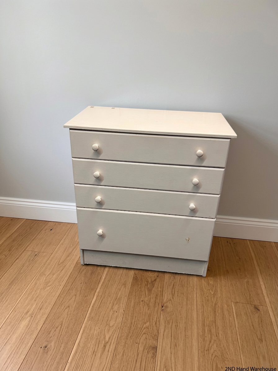 White Four-Drawer Chest of Drawers – styled product image