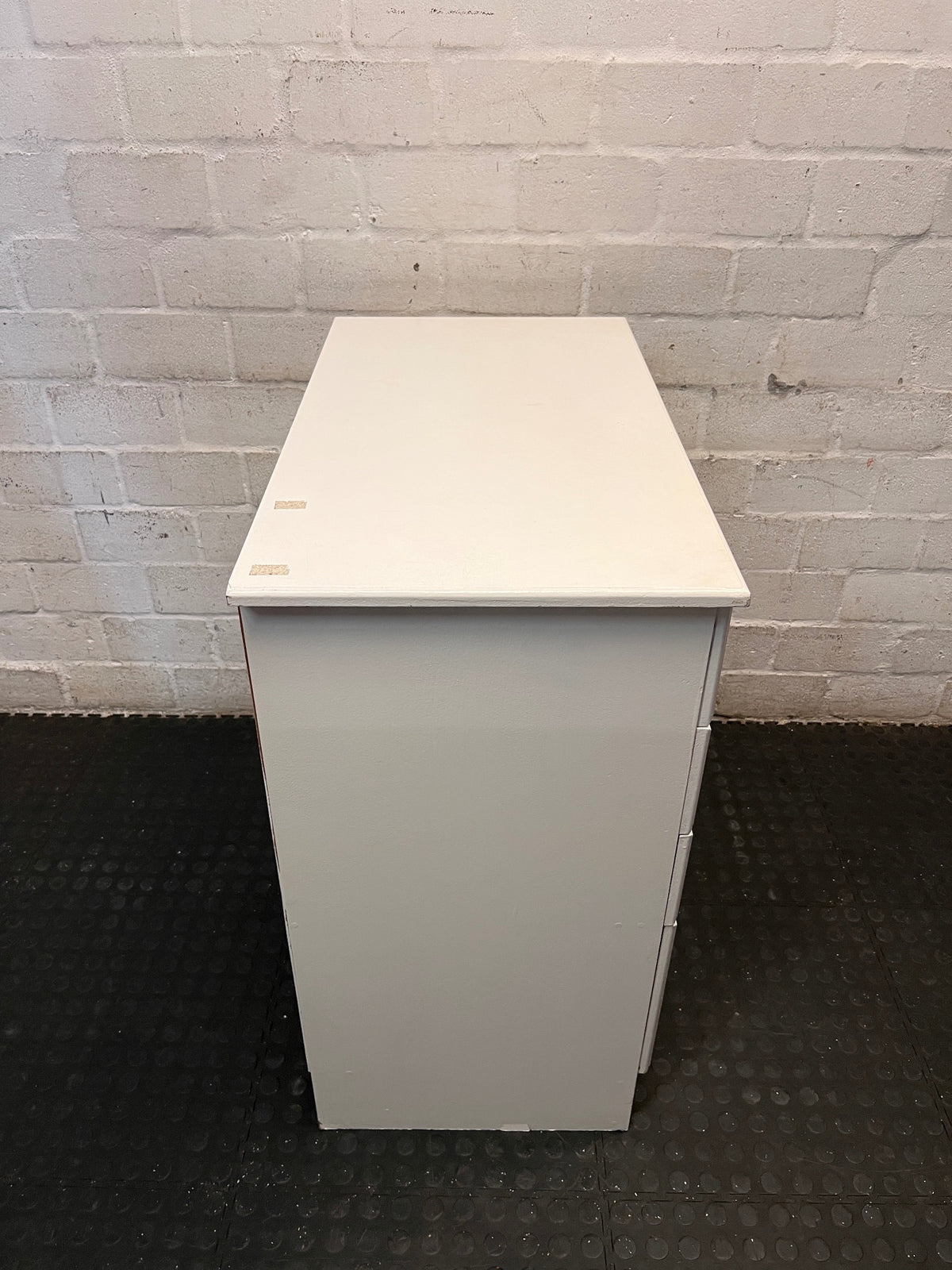 White Four-Drawer Chest of Drawers – top view