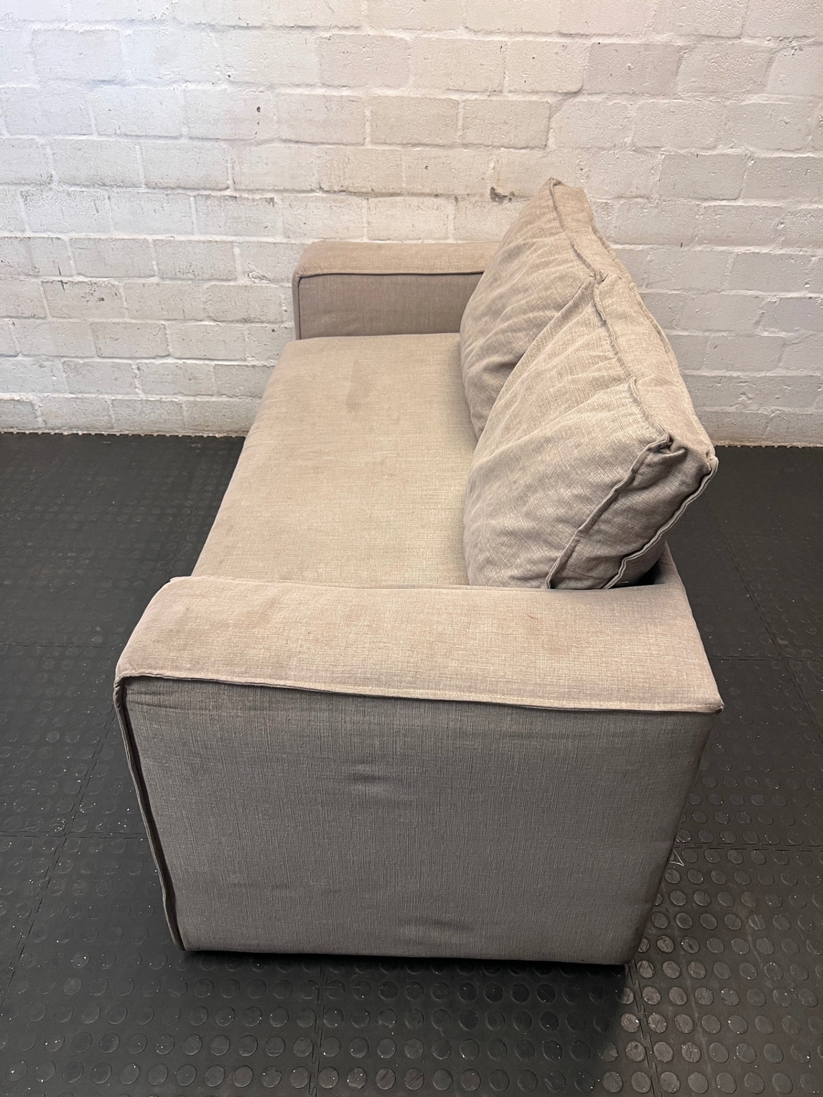 Modern Grey Fabric Sleeper Couch – back view