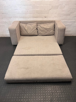 Modern Grey Fabric Sleeper Couch – side view