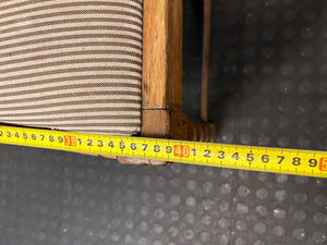 Classic Wooden Dining Chair with Striped Seat – depth measurement