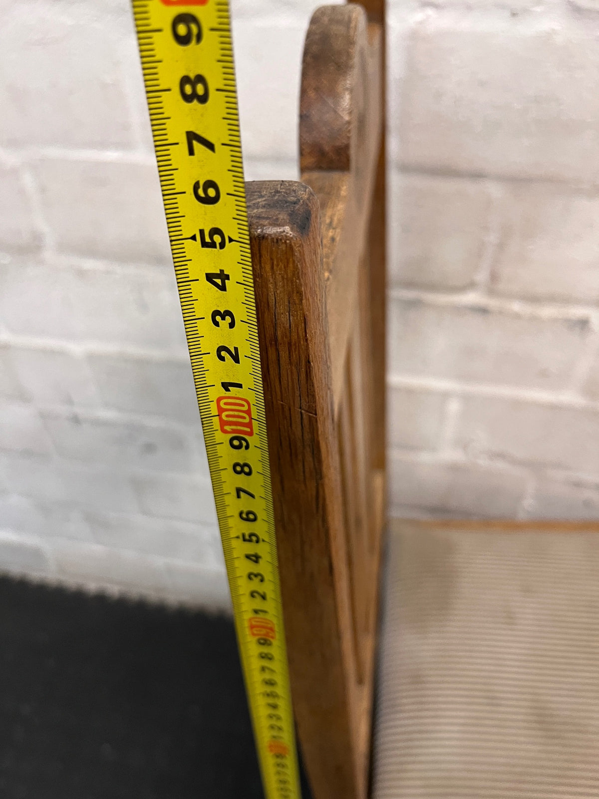 Classic Wooden Dining Chair with Striped Seat – height measurement