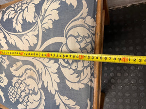 Vintage Wooden Armchair with Patterned Seat – depth measurement