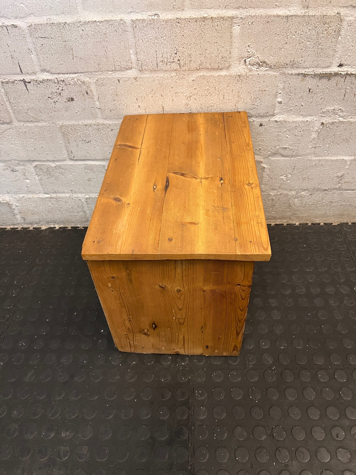 Wooden Bedside Table with Drawer and Open Shelf – top view
