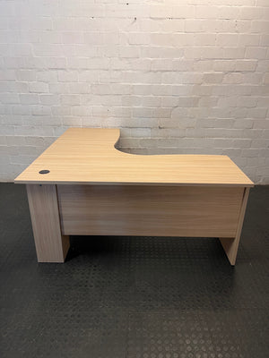 L-Shaped Oak Veneer Office Desk – main front view