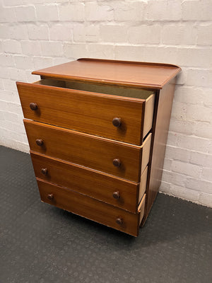 Traditional Four-Drawer Wood Finish Chest of Drawers – side view