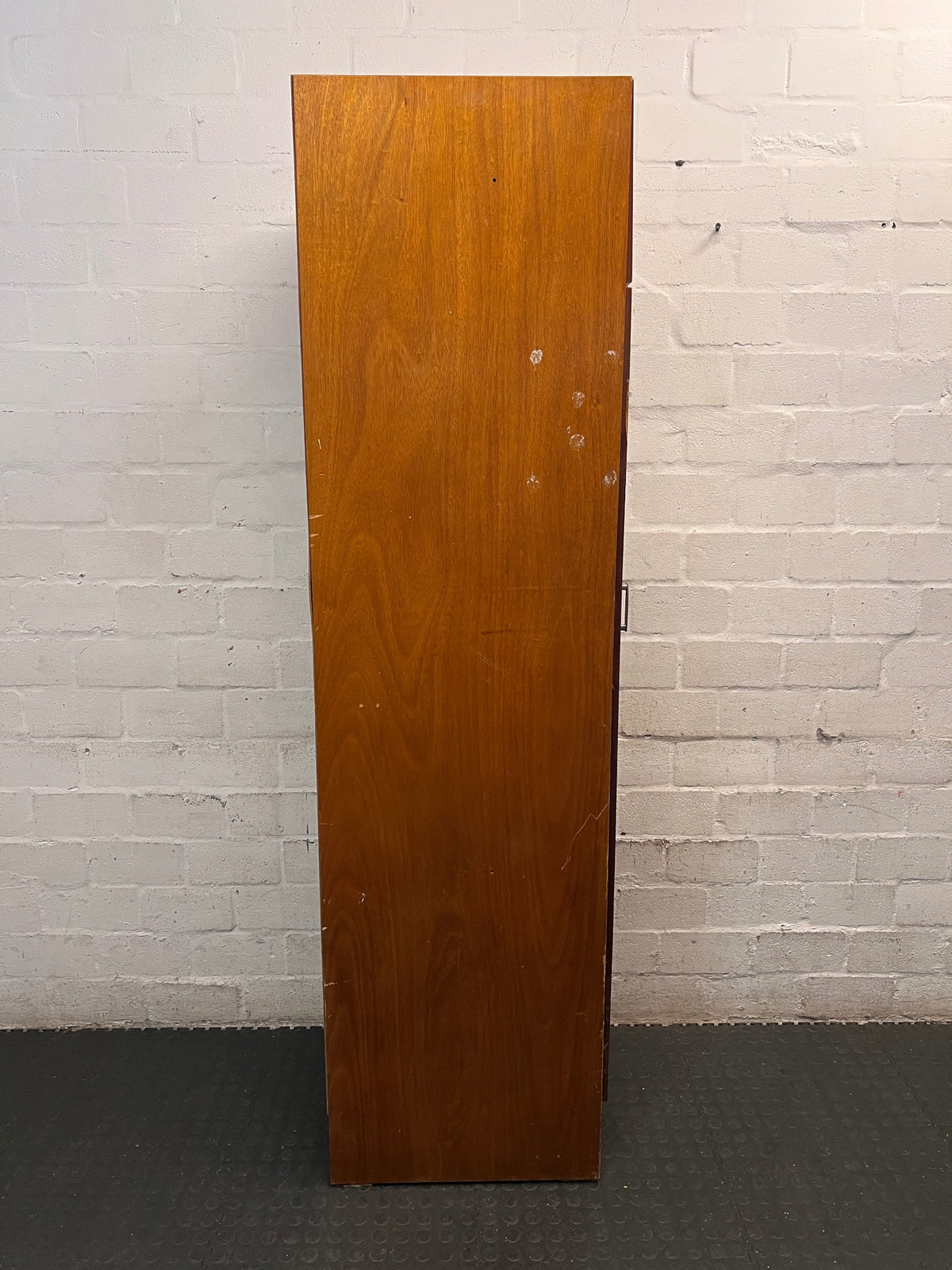 Tall Narrow Wooden Wardrobe with Top Locker – top view