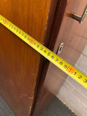 Tall Narrow Wooden Wardrobe with Top Locker – width measurement