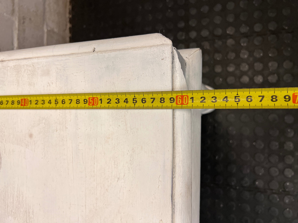 Bali Style White Painted Side Table – width measurement