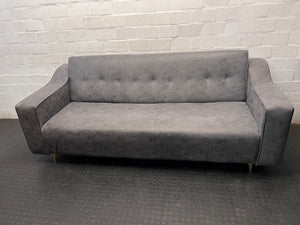 Textured Grey Sleeper Couch with Metallic Legs – main front view