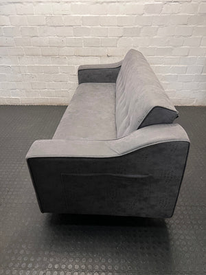 Textured Grey Sleeper Couch with Metallic Legs – side view