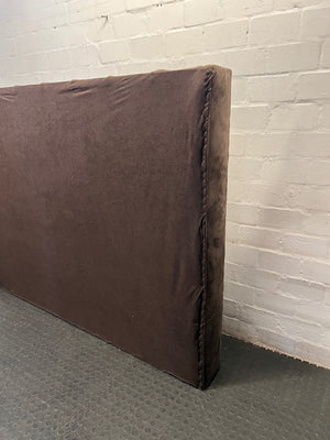 King Fluted Brown Velvet Winged Headboard – top view
