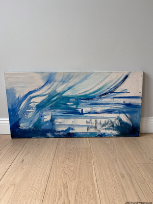 Abstract Blue and White Seascape Canvas Artwork – styled product image