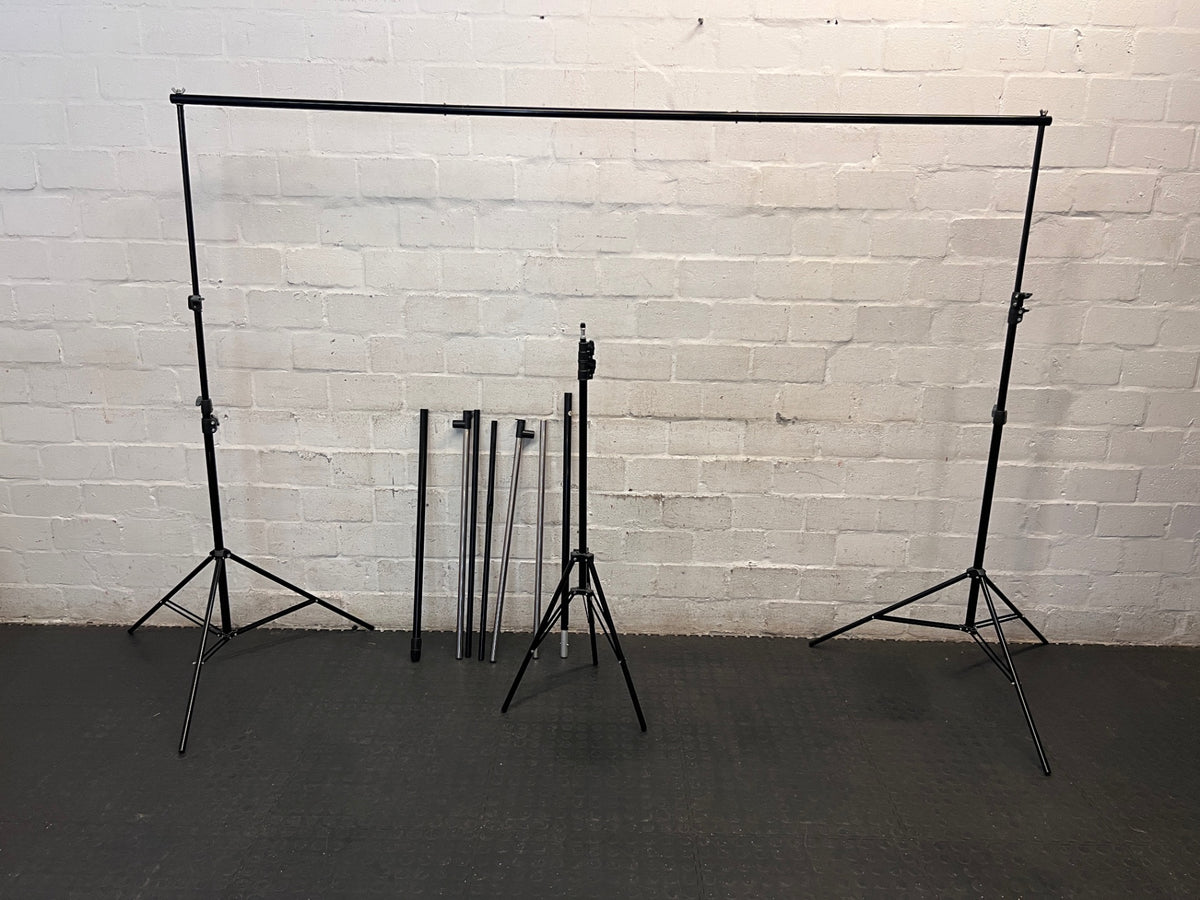 Adjustable Metal Backdrop Stand in Black – main front view