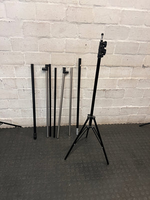 Adjustable Metal Backdrop Stand in Black – side view