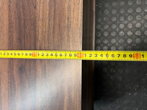 Wooden TV Unit with Black Doors and Open Shelving – depth measurement