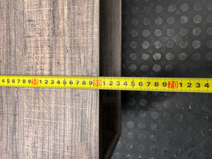 Modern Two-Tone Coffee Table with Open Shelving – depth measurement