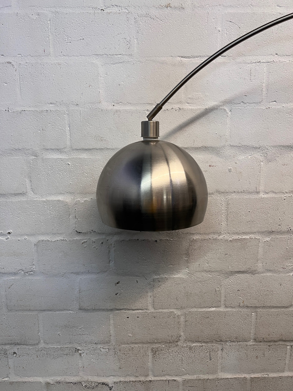 Arched Floor Lamp with Marble Base and Metal Dome Shade — Unstable Stand Due to Missing Screws – condition detail