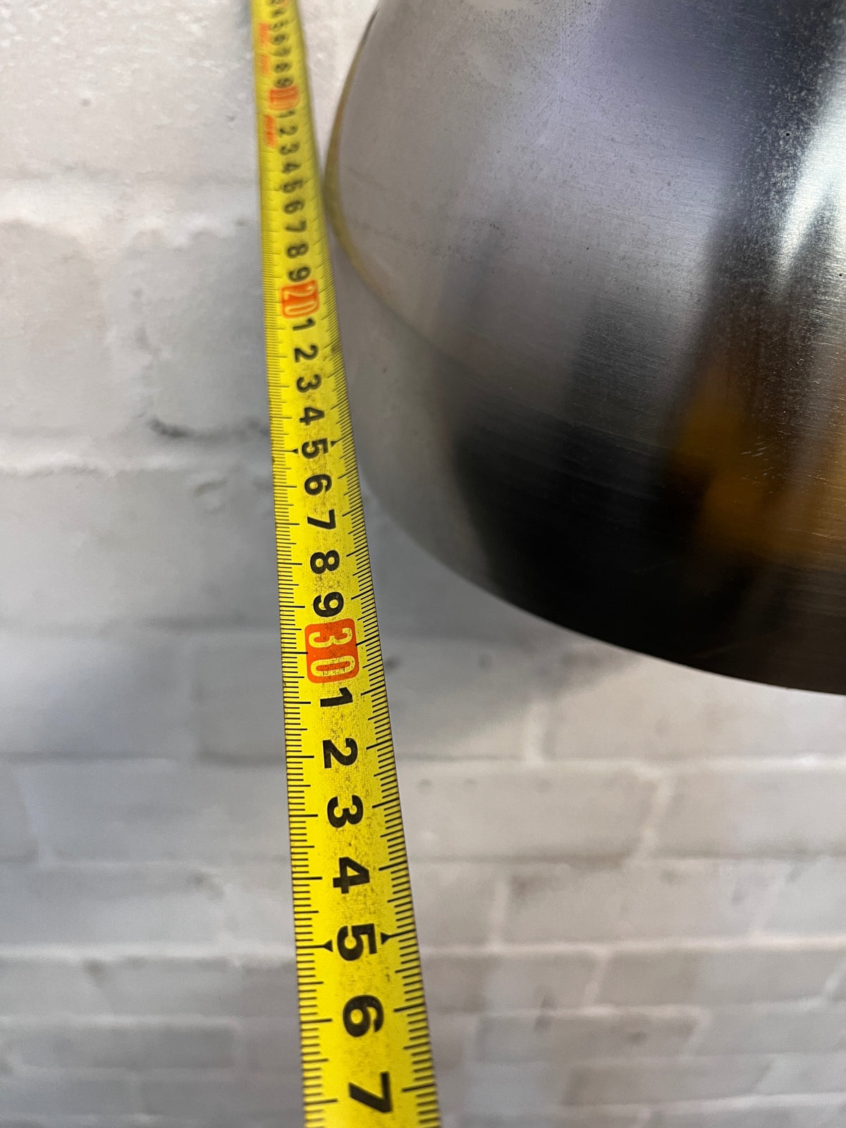 Arched Floor Lamp with Marble Base and Metal Dome Shade — Unstable Stand Due to Missing Screws – height measurement