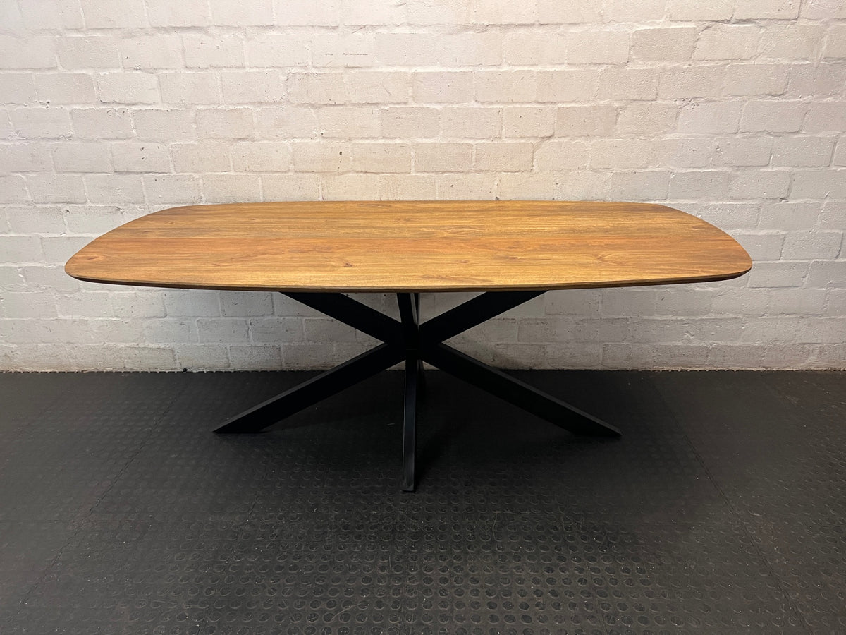 Decofurn Dal Danish Oval Solid Wood Dining Table – main front view