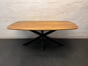 Decofurn Dal Danish Oval Solid Wood Dining Table – main front view