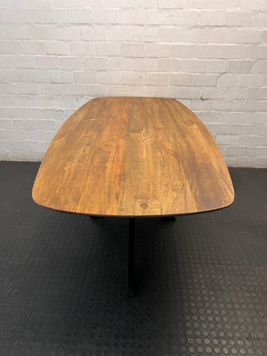 Decofurn Dal Danish Oval Solid Wood Dining Table – side view