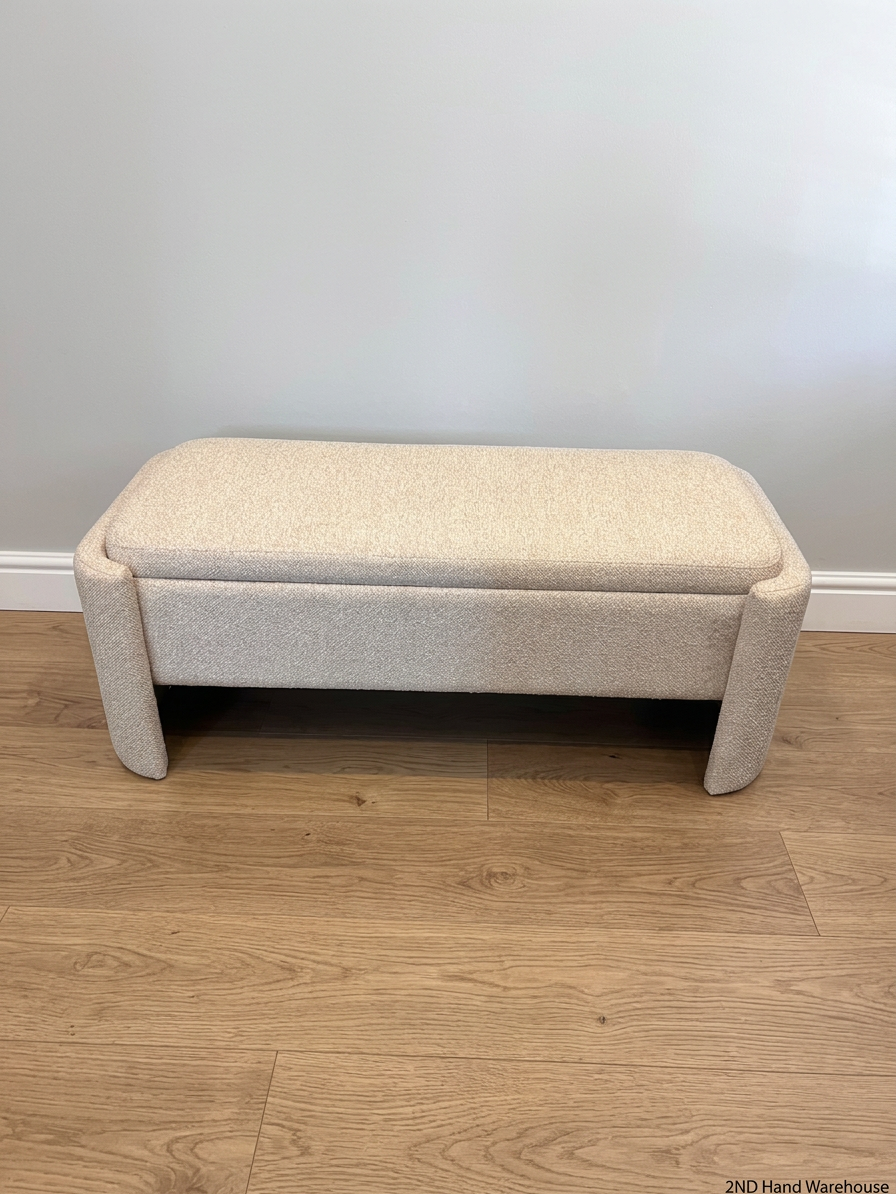 Coricraft Olly Upholstered Fabric Blanket Box – styled product image