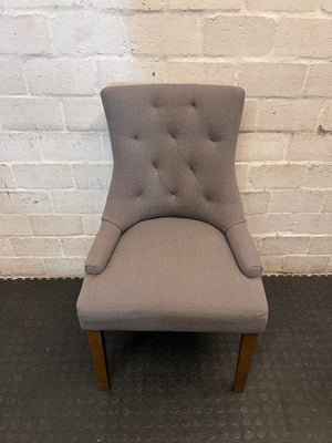 Grey Upholstered Tufted Dining Chair – main front view