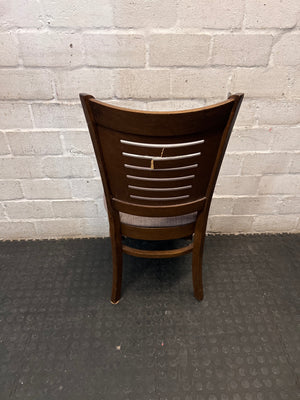 Dark Wood Dining Chair with Textured Upholstered Seat – top view