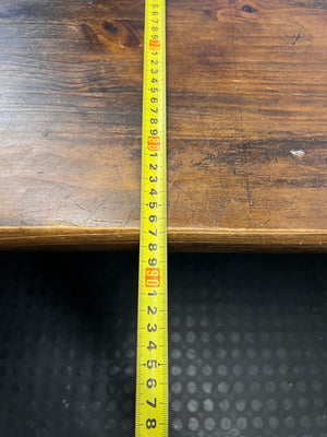 Dark Stained Pine Dining Table with Turned Legs – depth measurement