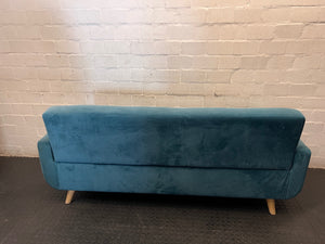 Cerulean Blue Tufted 2 Seater Couch – condition detail