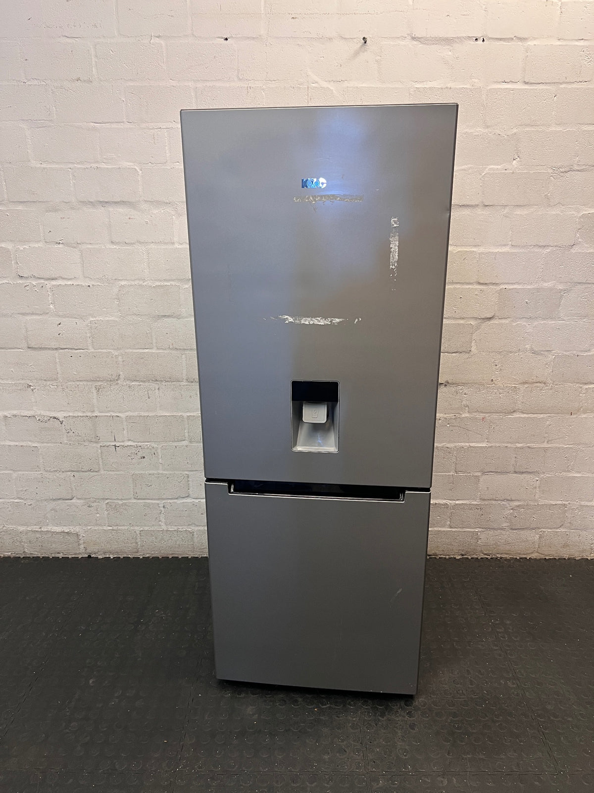 KIC Silver Fridge Freezer with Water Dispenser – main front view